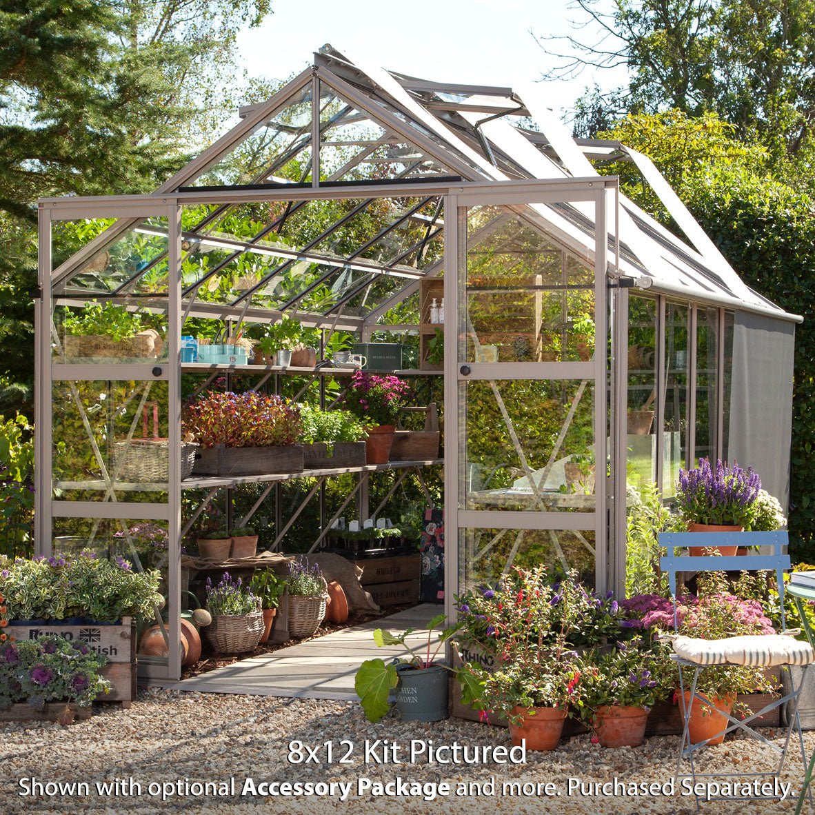 Rhino Premium Greenhouse Kit 8 x 16 ft. with 4mm Toughened Safety
