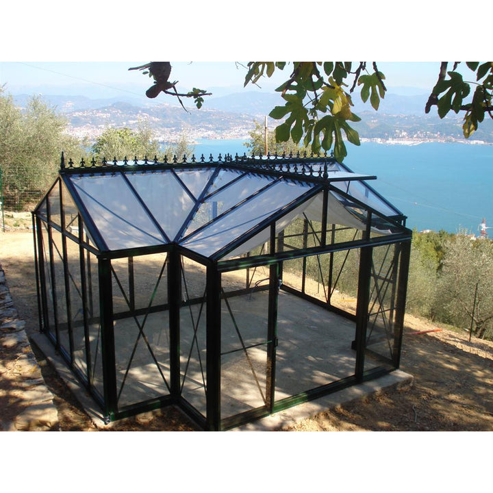 Royal Victorian Orangerie Greenhouse Kit 12 x 15 ft. with 4mm Tempered Glass Panels and Aluminum Frame - Greenhouse Megastore