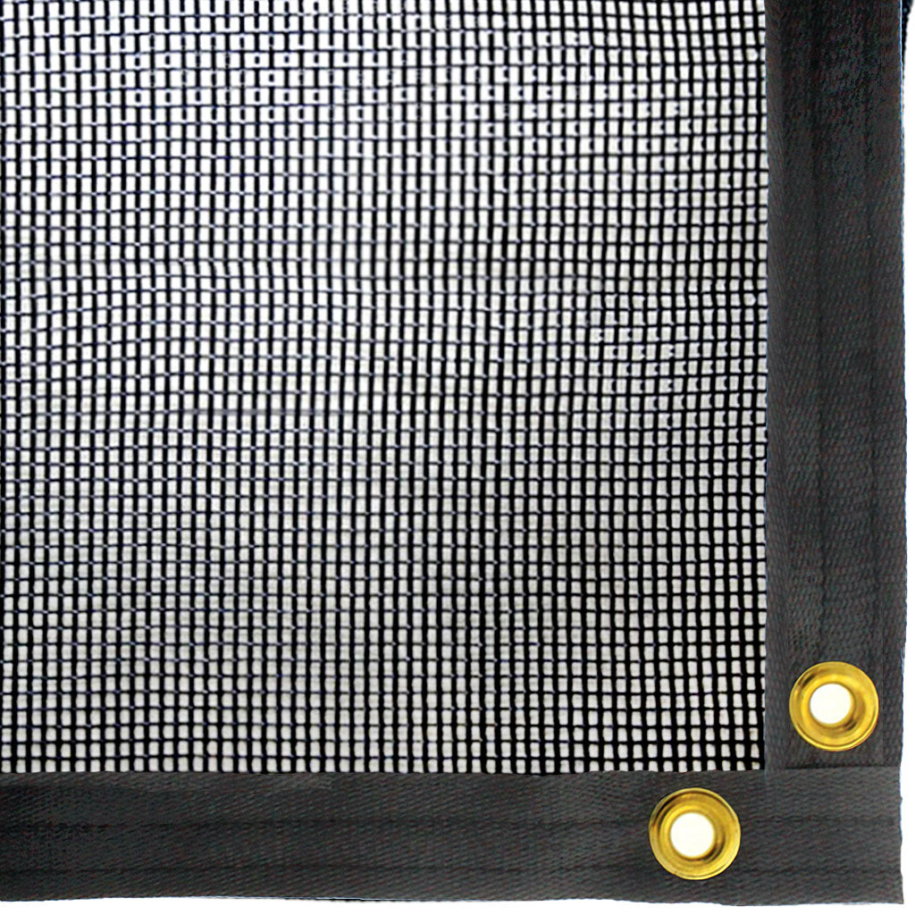 Woven 47% Black Shade Cloth, Grommeted Panel
