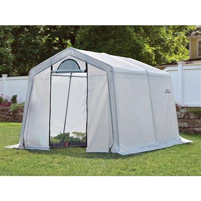ShelterLogic GrowIT Peak Style DIY Greenhouse Kit 10 x 10 ft. with Triple Layer Translucent Polyethylene Cover and Steel Frame - Greenhouse Megastore