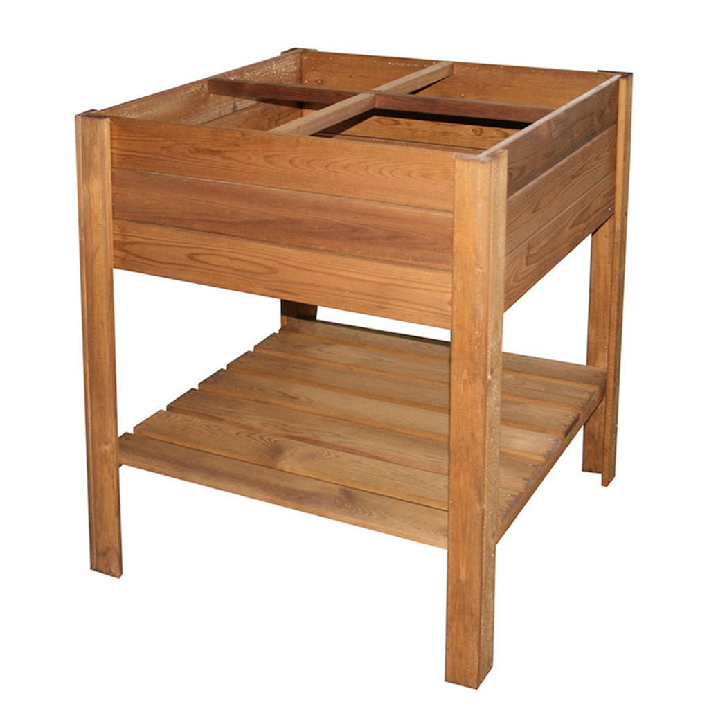 Square Raised Bed with Shelf - Greenhouse Megastore