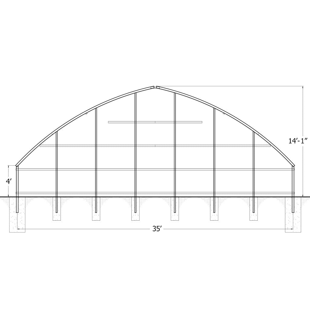 Steel Endwall Kit (Both Ends) - Greenhouse Megastore
