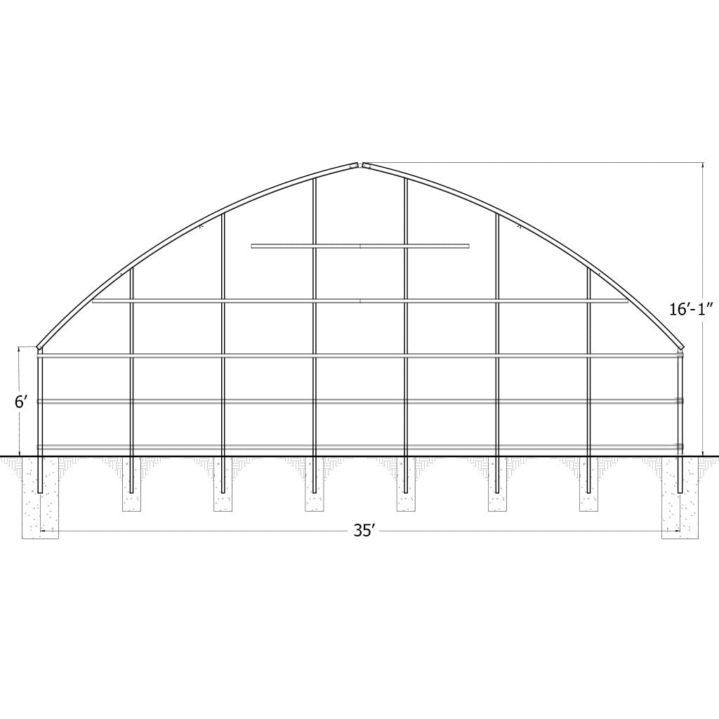 Steel Endwall Kit (Both Ends) - Greenhouse Megastore