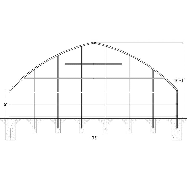 Steel Endwall Kit (Both Ends) - Greenhouse Megastore