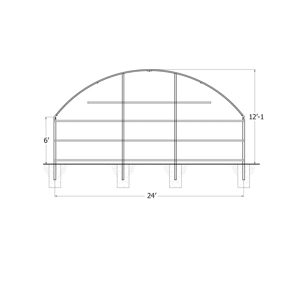Steel Endwall Kit (Both Ends) - Greenhouse Megastore