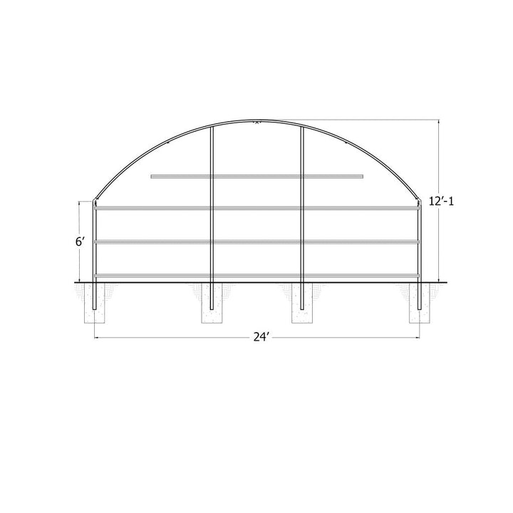 Steel Endwall Kit (Both Ends) - Greenhouse Megastore