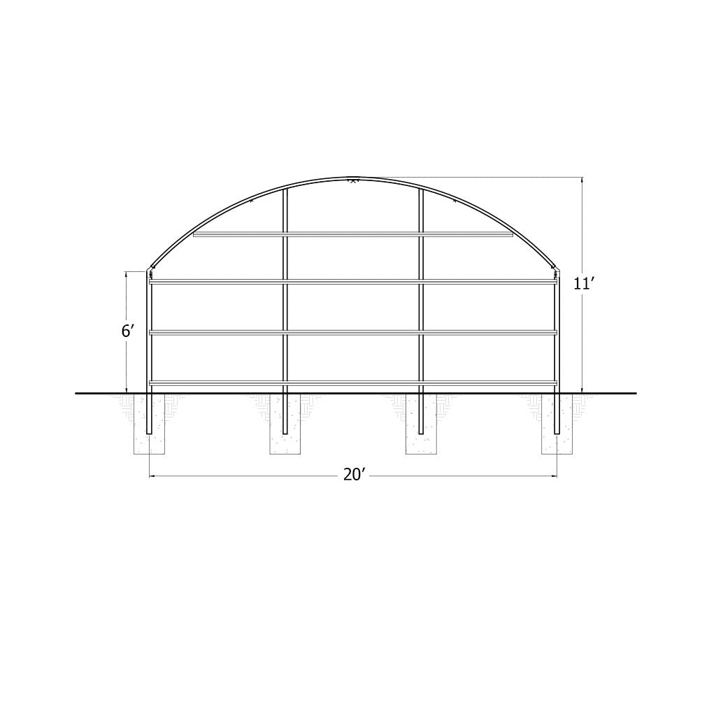 Steel Endwall Kit (Both Ends) - Greenhouse Megastore