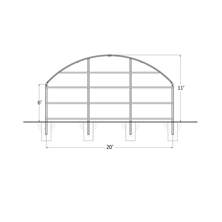 Steel Endwall Kit (Both Ends) - Greenhouse Megastore
