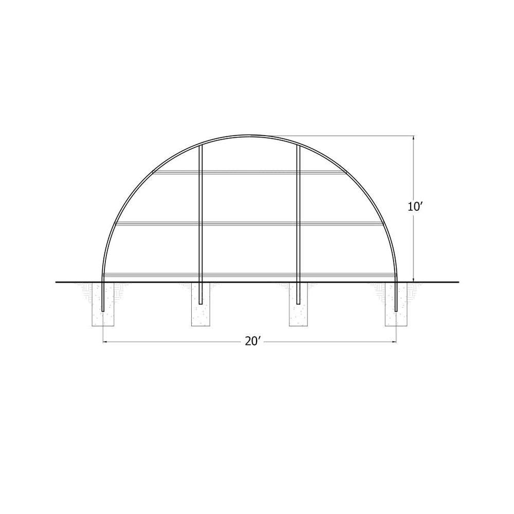 Steel Endwall Kit (Both Ends) - Greenhouse Megastore