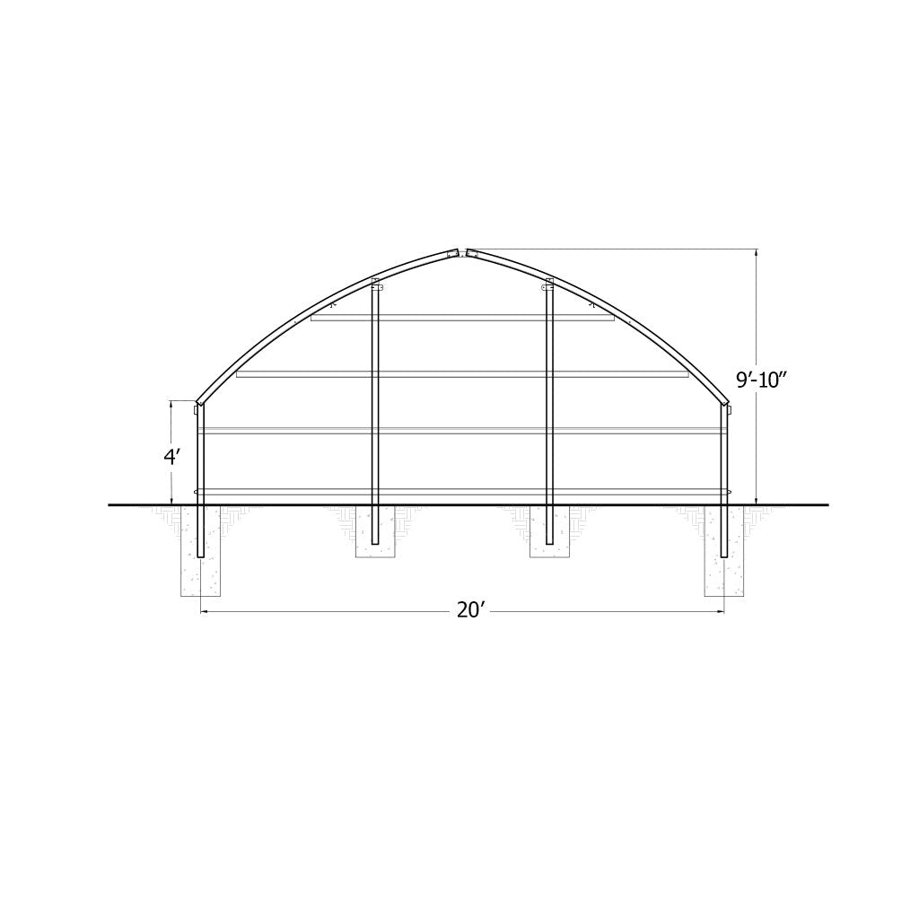 Steel Endwall Kit (Both Ends) - Greenhouse Megastore