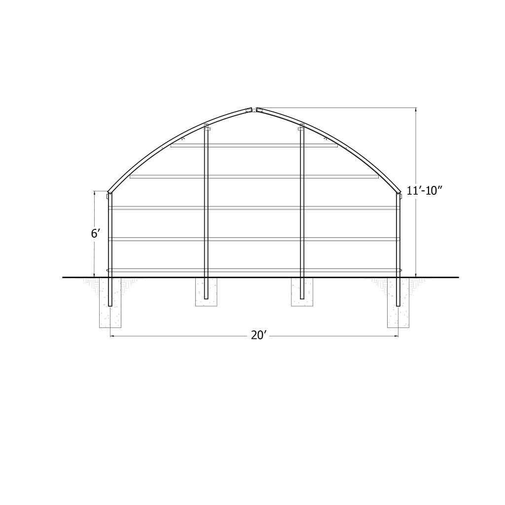 Steel Endwall Kit (Both Ends) - Greenhouse Megastore