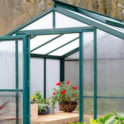 Sunhaven Greenhouse Kit 8 x 8 ft. with 6mm Twinwall Polycarbonate Panels and Aluminum Frame - Greenhouse Megastore