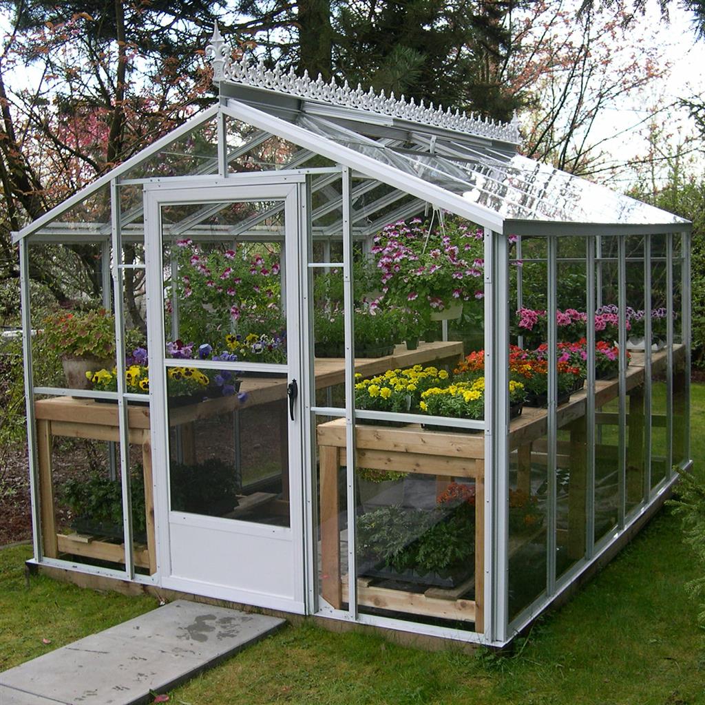 Traditional Glass Greenhouse Kit with 3mm Tempered Glass and Aluminum Frame - Greenhouse Megastore
