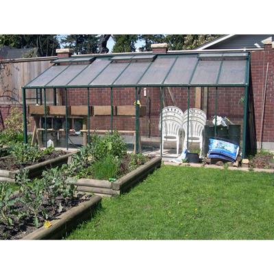 Traditional Glass Lean-to Greenhouse Kit with 3mm Tempered Glass and Aluminum Frame - Greenhouse Megastore