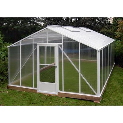 Traditional Straight Eave Greenhouse Kit with 6mm Twinwall Polycarbonate Panels and Aluminum Frame - Greenhouse Megastore