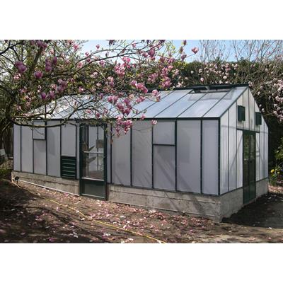 Traditional Straight Eave Greenhouse Kit with 6mm Twinwall Polycarbonate Panels and Aluminum Frame - Greenhouse Megastore