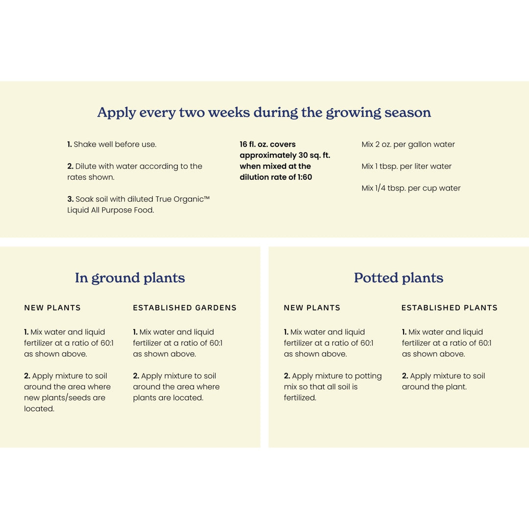 True Organic 16 oz. Bottle Liquid All - Purpose Plant Food - Greenhouse Megastore