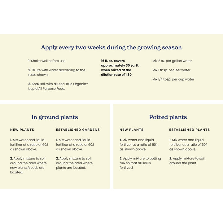 True Organic 16 oz. Bottle Liquid All - Purpose Plant Food - Greenhouse Megastore