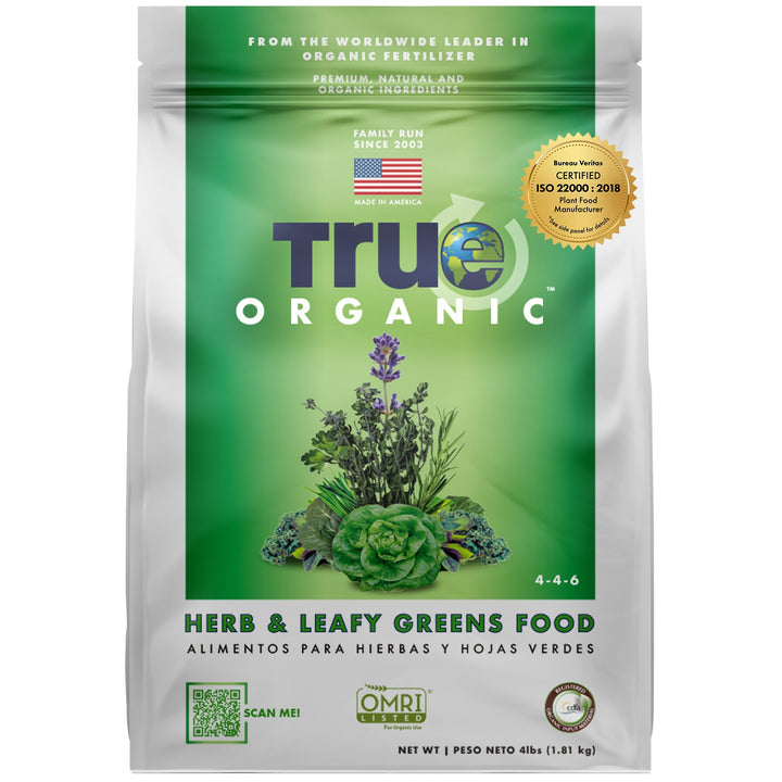 True Organic 4 lb. Bag Herb & Leafy Greens Food - Greenhouse Megastore