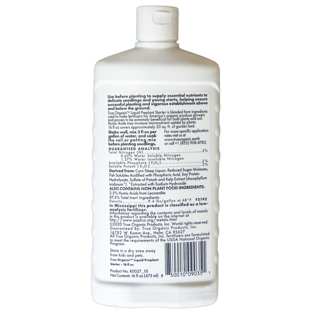 True Organic Liquid Preplant Starter - Greenhouse Megastore