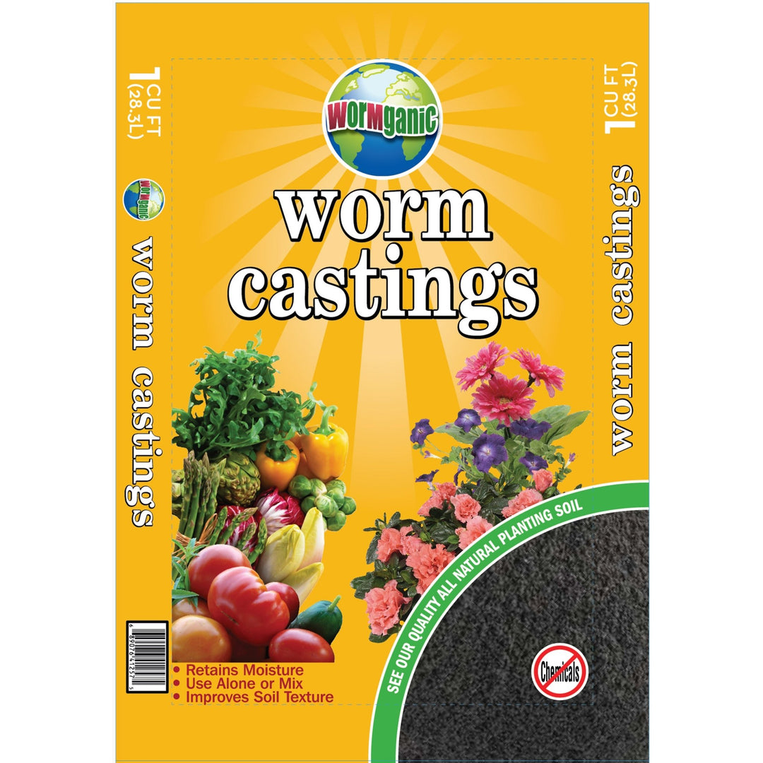 Wormganic 1 cu. ft. Bag Organic Worm Castings - Greenhouse Megastore